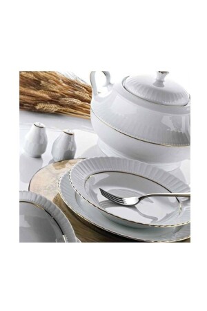 MNZ-Kütahya البورتسلان أم اللؤلؤة المزخرفة 19 سم لوحة العشاء مجموعة 6 8697918556987 - Güral Porselen