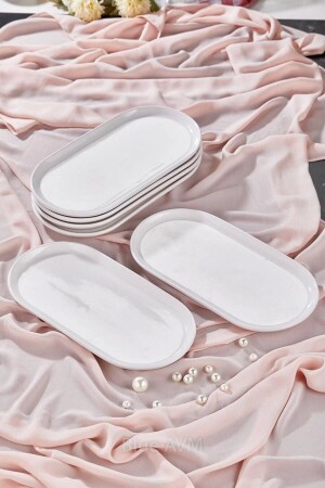 MNZ-Kütahya سلسلة 4 قطع لخدمة لوحة 28x14 سم السيراميك 4 قطع DATÇA - Blue