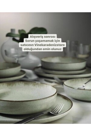 MNZ-Kütahya الخزفية اللؤلؤ المزاج عشاء مجموعة 6 أشخاص 18 قطع YTMY5353 - vinekaradenizstore