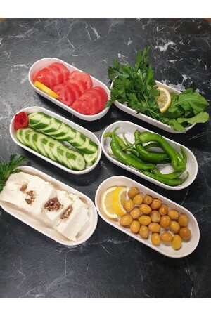 MNZ-Kütahya White Ceramic Snack Bowl Breakfast Set من 6 GLDNKTCHN06 - GoldenKitchen