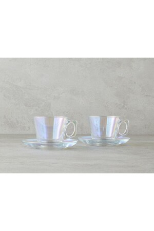 MNZ-Kyra Glass 4 Piece Teacup Set للوضعين - English Home