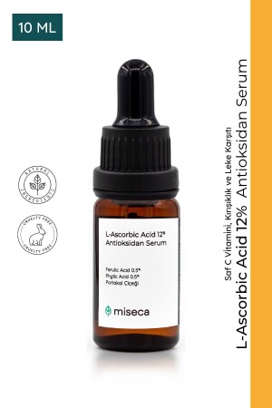 حمض MNZ-L- ascorbic acid 12% مضاد للأكسدة في الصيروم 10 ml مضاد للضوء ومضاد للجلد فيتامين C نقي CB-LAAS - miseca