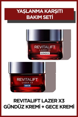 MNZ-L' oréal Paris Revitalift Lazer X3 كريم مكافحة الشيخوخة يومية كريم كريم الليلية 50 مل DERLX3KREM - L'Oreal Paris