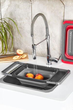 MNZ-L-00852-2 السيليكون الحجم الكبير القابل للطي أكورديون الخزينة - 5-5 لترات ريب مستطيل - Porsima