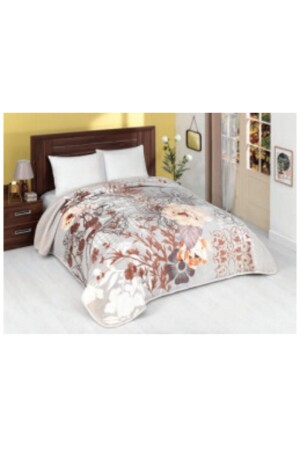 MNZ-Lacasa فخمة بنك الملك الحجم 1092 بيج بطانية 200x240 & كل من البطانية & غطاء السرير - Mink