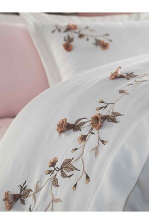 MNZ-Lace Anetta 3d مطحنة القطن الساتين غطاء غطاء مجموعة bhradesng-2007dizayn-EB0002 - Behara Desing