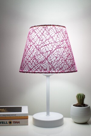 MNZ-Lacy Pink غرفة نوم حديثة بيضاء ستان لامپ ABSabajur-5000 - Vivido Abajur