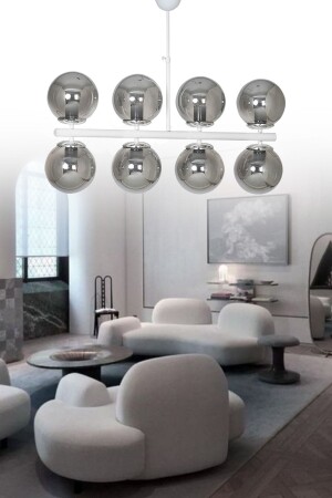 MNZ-Lagos 8-piece أبيض عصري فاخر شمعة SEF162 - ŞL Şef Light