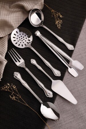 MNZ-Lalezar Sade 6 Piece Shiny Serving Set خدمة6 - Nehir