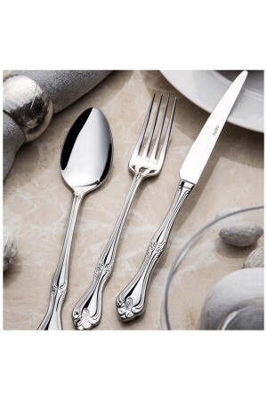 MNZ-Lalezar Sade 72 قطعة سكين ومعطف شوكة مجموعة 12 شخص 1118526 - Nehir