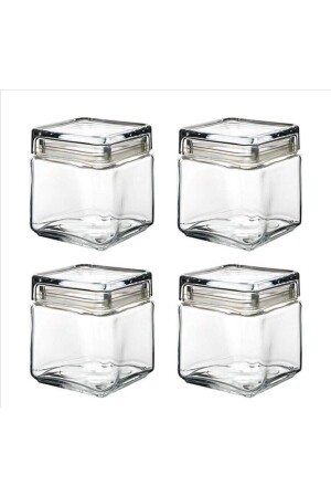 عبوة من النطاقات المميزة (MNZ-Landmark Jar) حاوية تخزين الزجاج صغيرة الحجم مع غطاء 4 قطع Fma05047 020oa MG - Paşabahçe