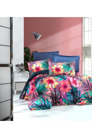 MNZ-Lanotte Satin Single Duvet Cover Set (طباعة رقمية) الاستوائية 90-40-60242 - Menderes Home