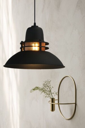 MNZ-Lantern Black Chandelier مصباح معلق واحد المطبخ غرفة الأطفال غرفة المعيشة طاولة مصباح المصباح نموذجات - Bamyum