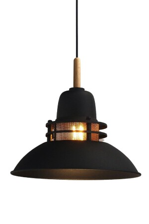 MNZ-Lantern Black Chandelier خشبية واحدة رأس مصباح اللقاء المطبخ غرفة الأطفال أجهزة الإضاءة المكتبية نماذج BMM2061A - Bamyum