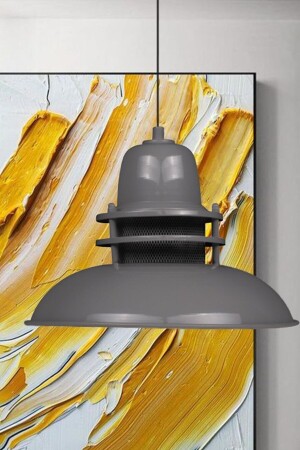 MNZ-Lantern Gray Chandelier مصباح معلق واحد المطبخ غرفة الأطفال غرفة المعيشة المكتبية مصباح الإضاءة النماذج BMM2061XXXX44 - Bamyum