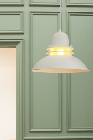 MNZ-Lantern White Metal Chandelier مصباح معلق واحد المطبخ غرفة الأطفال غرفة المعيشة مكتب مصباح ريترو نماذج RSA2061XXXX02 - Bamyum