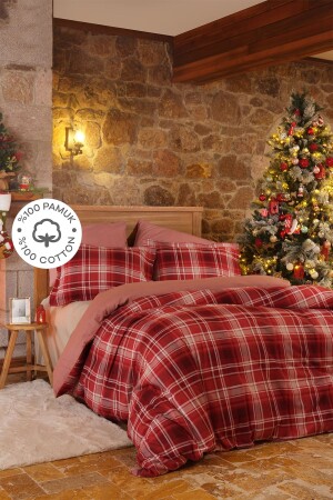 MNZ-Lanza Red 100% فلانيل القطن غطاء المزدوج 200 مجموعة 21. 01. 0565 - Karaca Home