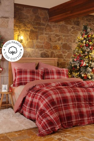 MNZ-Lanza Red 100% فلانيل القطن غطاء واحد غطاء غطاء 200 مجموعة 21. 01. 0567 - Karaca Home