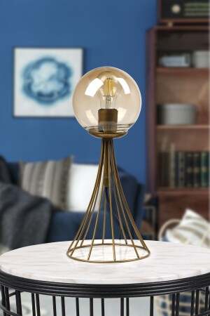 مصباح طاولة MNZ-Lapis زجاج عسل قديم - Begüsa