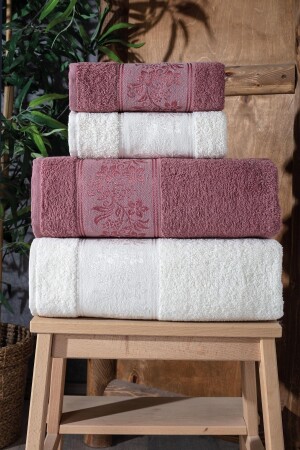 MNZ-Lara صندوق 4 قطع حمام منشفة منشفة منشفة منشفة منشفة منشفة منشفة منشفة منشفة منشفة منشفة منشفة من - Güvenal