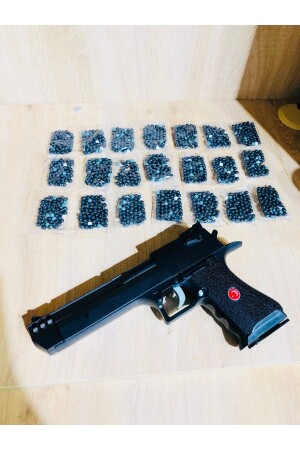 مقاس MNZ-Large 30x15 سم مسدس بلاستيكي ذو رصاصة مع مجلة قطعة واحدة 21 رصاصة بلاستيكية - Periyedi