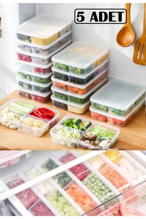 MNZ-Large 5 Pieces ثلاجة مخزن تخزين 4 قطع مربع الطعام المجمدة ذرة البزقريات مربع اللحوم BAYEV-LARGE5PCS - Bayev