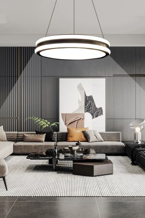 النموذج MNZ-Large حلقة واحدة شمعة LED سوداء، 3 ألوان مضيئة، التحكم عن بعد شمعة حديثة، غرفة المعيشة شمعة 3005 - Ledmi Lighting