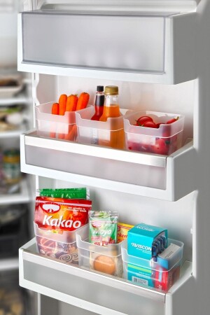 MNZ-Large Size 6-piece Multi-purpose Refrigerator داخل صندوق المنظم - المنظم متعدد الأغراض 0-95ml - Kitchen Life