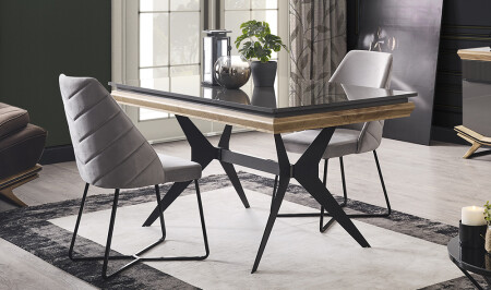 مجموعة طاولة MNZ-Larina Anthracite - Cadde Yıldız