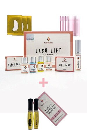 MNZ-Lash Lifting - مجموعة ليمينات الشتات - Perm الشتات - ليش لف وتعزيز الشتات و عيون العين ومجمع زيت رعاية الشت - Iconsign Lash Lift