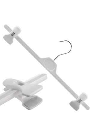 MNZ-Latch Hanger أبيض 20 كمبيوترات بنطال الأطفال وملابس الأطفال 28 سم - Askıcı