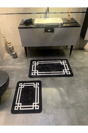 قاعدة من المنتجات المعدنية من الـ MNZ-Latex (60X100 - 60X50) مجموعة من غطاء المياه المزدوجة - أسود رمادي BYD-STRI - Brillant