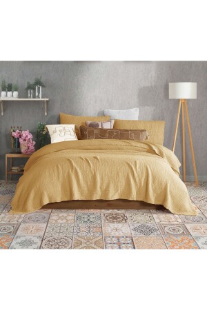 MNZ-Latte 4 طبقة متعددة المسلين 100% القطن الملك الحجم دون الحافة 260x240cm - Destinyhometex