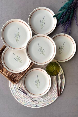 MNZ-Lavender 6 أشخاص لوحة كعك البورتسلان مجموعة PDLVT06PS - porselenden