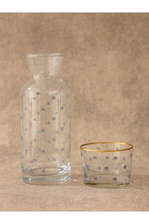 MNZ-Lc Waikiki Eye Printed Jug مع الزجاج 700 مل Funtex 3135 - LC Waikiki