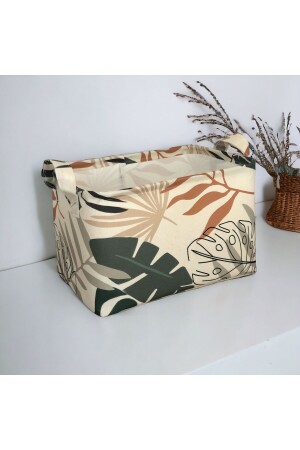 أوراق MNZ-Leaf نمط المجموعة المعدلة للأغراض المُنظمة الزخرفية السلة المُنظمة المستقيمة 18x22x30 - Prendi Home