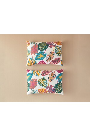 غابة MNZ-Leaf 2 قطع وسادة قضية فوشيا - English Home