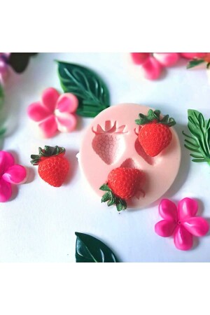 MNZ-LEAF STRAWBERRY SILICONE CANDLE MOLD - Hobi Yap