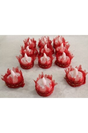 شمعة اليد اليدوية من الـ MNZ-LED 12 قطعة شمعة اليدوية الحمراء 12 قطعة لا تحرق اليدين شمعة اليدوية من اليدوية من الـ - AGH Değerli Hediyeler