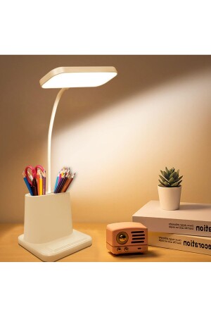 مصباح مكتب MNZ-Led White 360 Degree Rotatable Touch Button Pen Holder بطارية الليثيوم - Store