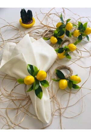 MNZ-Lemon Cluster 12-piece Napkin Ring ليمونابكين - CWolf