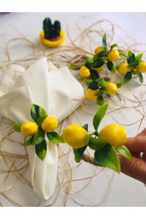 MNZ-Lemon Cluster 8-piece Napkin Ring ليمونابكين - CWolf