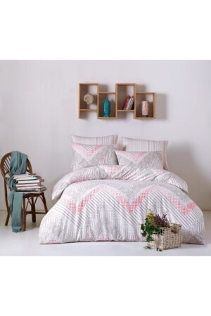 MNZ-Lena King Size Quilted Duvet Cover Set 4 موسمات Set 100% قطن رينفورس - Majoli