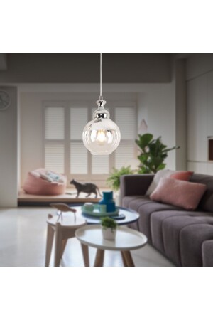 MNZ-Leon مصباح معلق كروم واحد غرفة المعيشة شمعة قطر: 15 سم 3386-01-15-CH - Apliqa