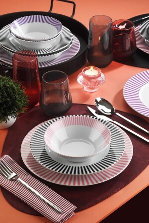 MNZ-Leonberg 18 قطعة عشاء مجموعة ل 6 أشخاص LB18Y442012152 - Kütahya Porselen