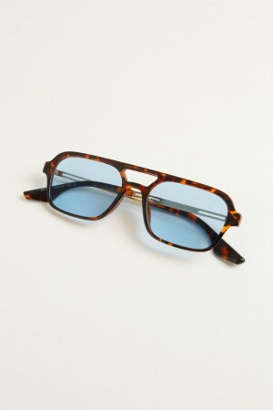 نظارات شمسية مستطيلة من إطار من نوع MNZ-Leopard Frame - Clear Blue Glass ABEGLRZ1 - Kapin