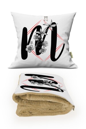 MNZ-Letter M طباعة وسادة تزيينية شخصية غطاء اختياري BCİBAT137 - Caisya Home