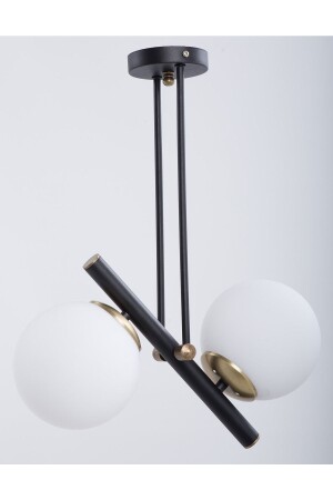 MNZ-Libra Black Antique White Glass Candlelier 10166302 - MŞ Aydınlatma