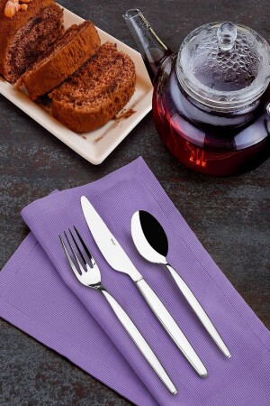 MNZ-Lidya 18 قطعة من الصلب الحلوى شوك سكين ملعقة مجموعة 8691261094338 - Hisar