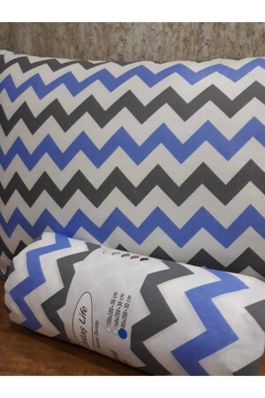 MNZ-Life ورقة واحدة معتدلة + 1 وسادة قضية زرقاء رمادية Eavizikzak07 ecmavizigzag07 - üntaş